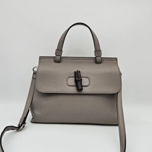 Authentic Gucci Bamboo Top Handle Leather #4327M